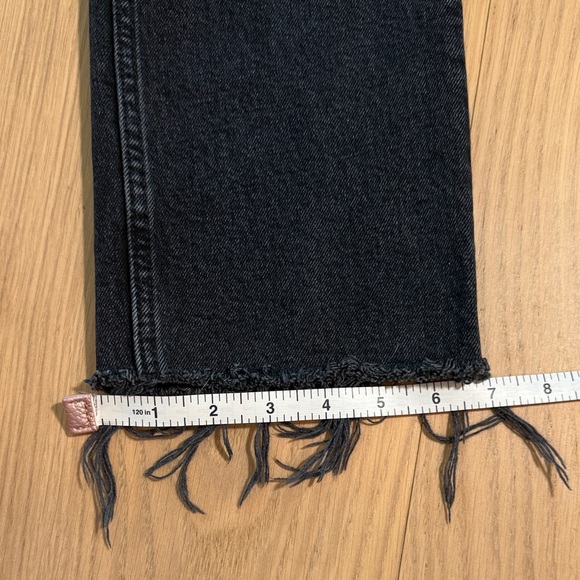 Zara Black Denim Cropped Jeans with Frayed Hem - Size 4 / 36 - High waisted - Picture 4 of 8